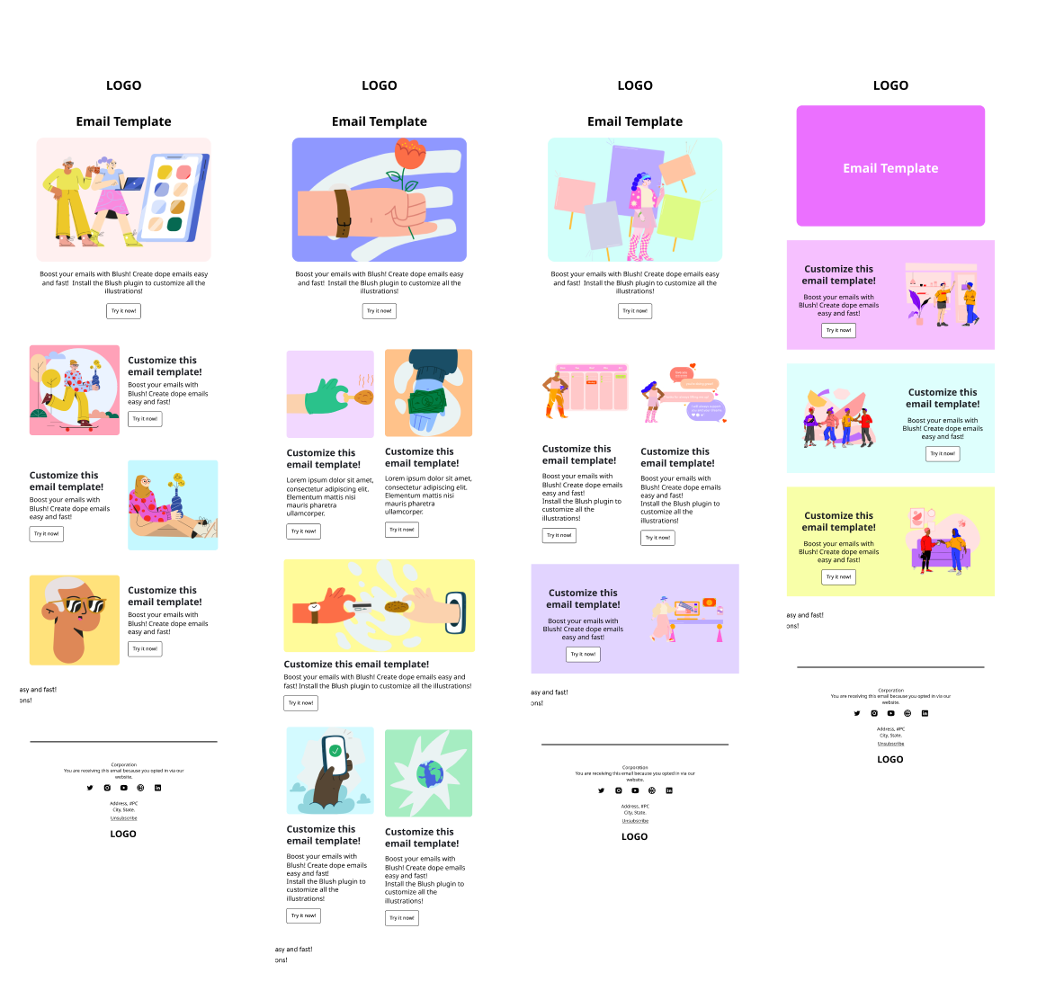 Email templates showcase